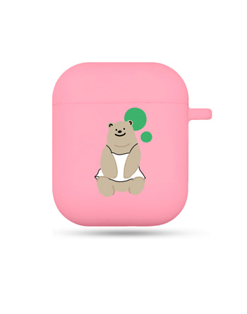 [에어팟1/2]원피스 곰(고리형)-핑크